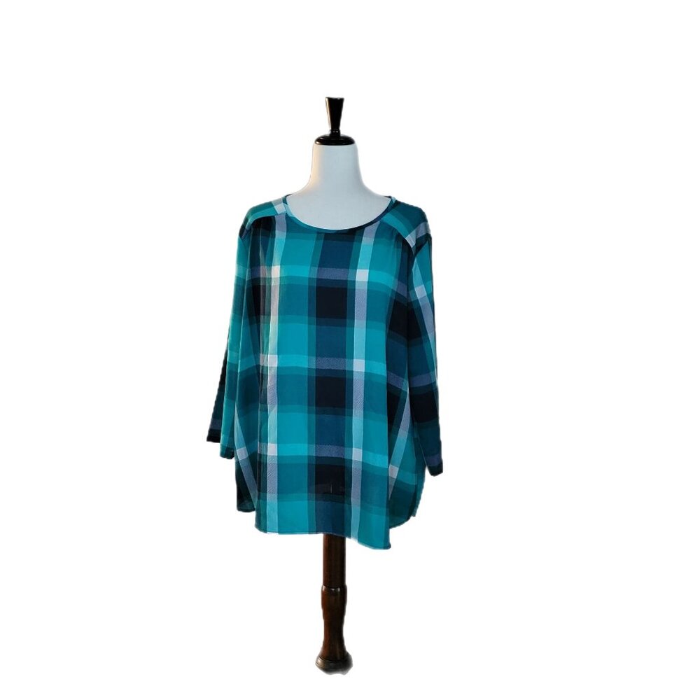 Van Heusen Green Plaid Tunic Shirt XXL